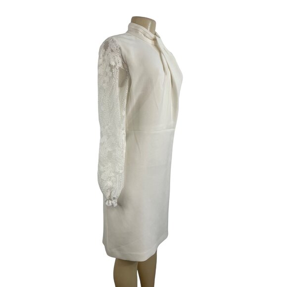 Elie Tahari Women's White Sheath Long Sleeve Zip Up Dress Sz 6 - NWT - Picture 2 of 11